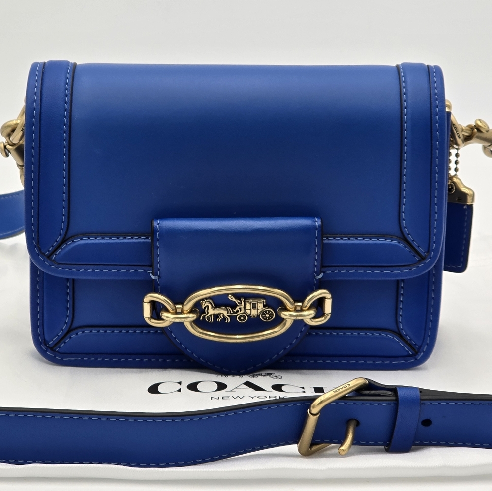 Coach 1941 Glovetanned Leather Hero Crossbody, Blue Fin, 🔥CARRIED ONCE!🔥